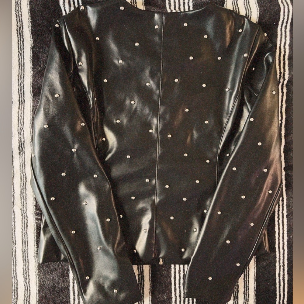 Bagatelle Black Faux Leather Jacket with Silver Studs - Picture 5 of 5